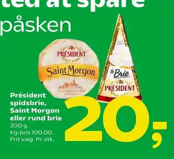 Coop 365 Président spidsbrie, Saint Morgon eller rund brie tilbud