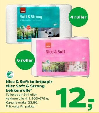 Coop 365 Nice & Soft toiletpapir eller Soft & Strong køkkenrulle tilbud