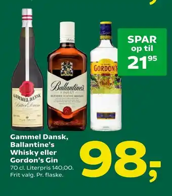 Coop 365 Gammel Dansk, Ballantine's Whisky eller Gordon's Gin tilbud