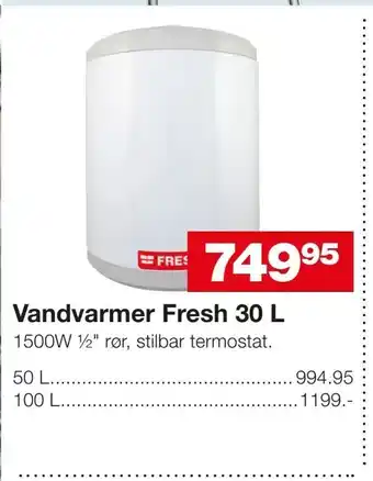 Vandvarmer Fresh 30 L