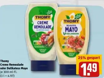 REWE DE Thomy Creme Remoulade oder Delikatess Mayo 300ml tilbud