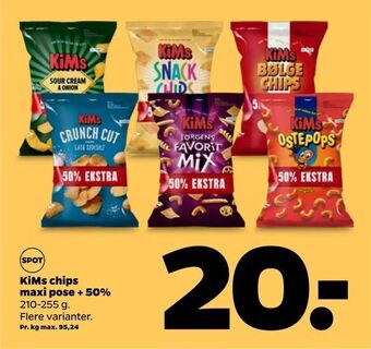 Netto KiMs chips maxi pose + 50% tilbud