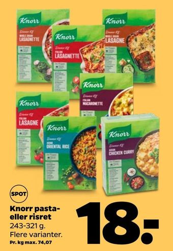 Netto Knorr pasta- eller risret tilbud