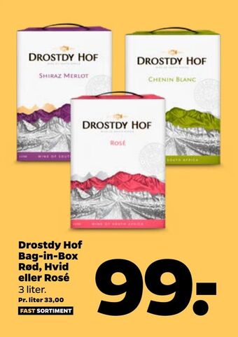Netto Drostdy Hof Bag-in-Box Rød, Hvid eller Rosé tilbud