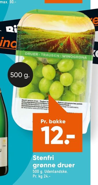 Bilka Stenfri grønne druer tilbud