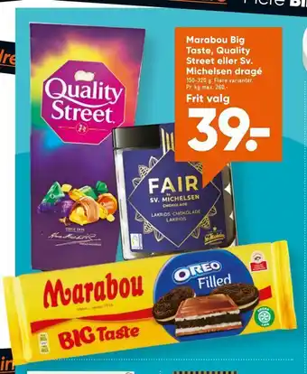 Bilka Marabou Big Taste, Quality Street eller Sv. Michelsen dragé tilbud
