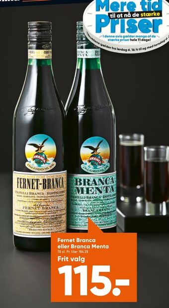 Bilka Fernet Branca eller Branca Menta tilbud