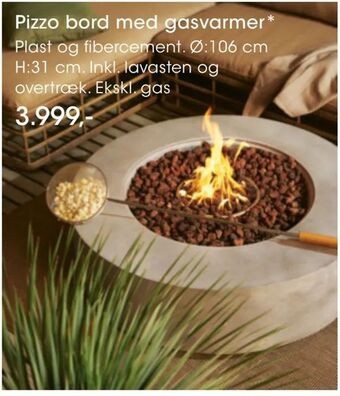 Bilka Pizzo bord med gasvarmer tilbud