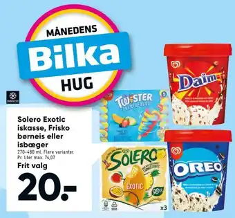 Bilka Solero Exotic iskasse, Frisko børneis eller isbæger tilbud