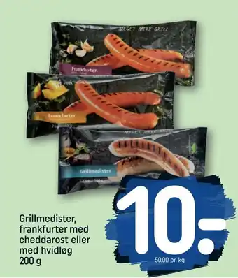 REMA 1000 Grillmedister, frankfurter med cheddarost eller med hvidløg tilbud