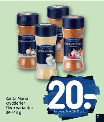 REMA 1000 Santa Maria krydderier tilbud
