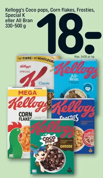 REMA 1000 Kellogg's Coco pops, Corn flakes, Frosties, Special K eller All Bran tilbud