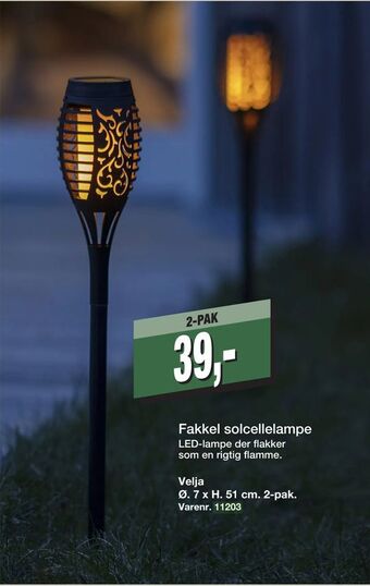 Harald Nyborg Fakkel solcellelampe tilbud