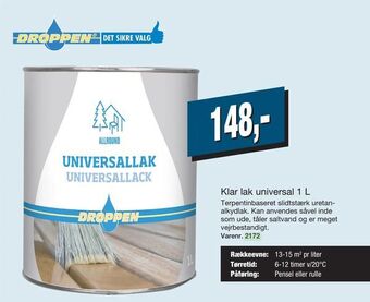 Harald Nyborg Klar lak universal 1 L tilbud