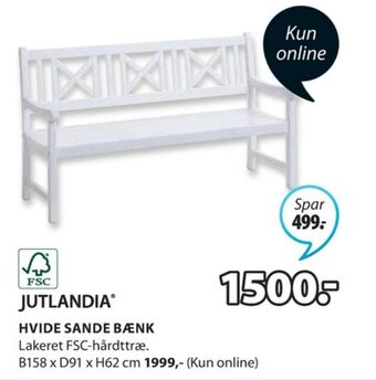 JYSK Jutlandia havebænk tilbud