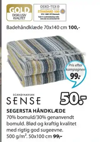 JYSK Scandinavian sense håndklæde tilbud