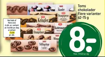 REMA 1000 Toms dessertchokolade mimoser tilbud