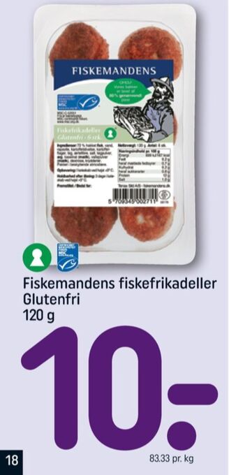 REMA 1000 Fiskemandens fiskefrikadeller tilbud