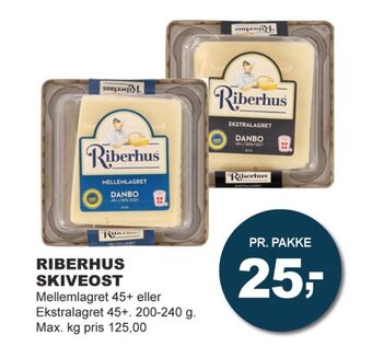Let-Køb Riberhus skiveost danbo ekstralagret tilbud