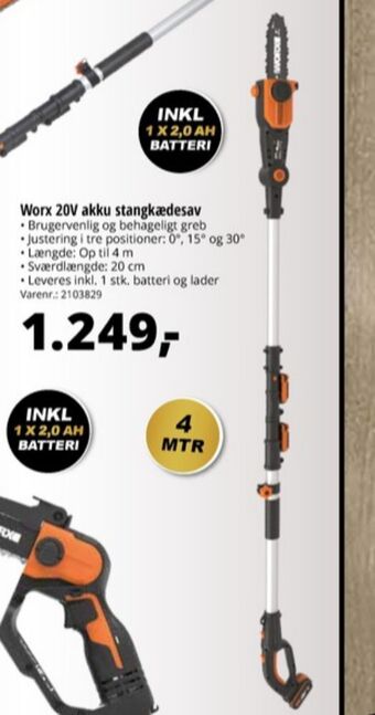 10-4 Byggecenter Worx professional kædesav tilbud