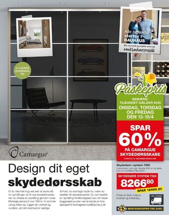 Bauhaus Camargue skydedøre tilbud