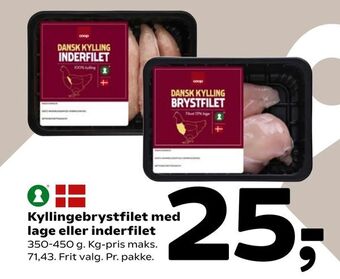 Coop 365 Kyllingebrystfilet med lage eller inderfilet tilbud