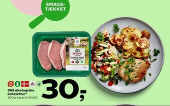Coop 365 365 økologiske koteletter tilbud