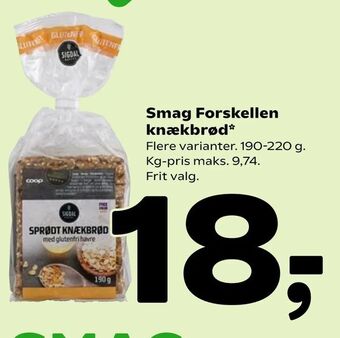 Coop 365 Smag Forskellen knækbrød tilbud