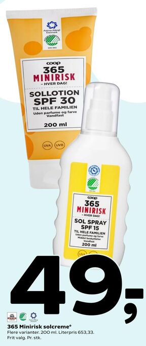Coop 365 365 Minirisk solcreme tilbud
