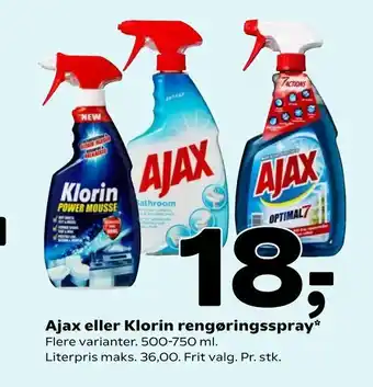 Coop 365 Ajax eller Klorin rengøringsspray tilbud
