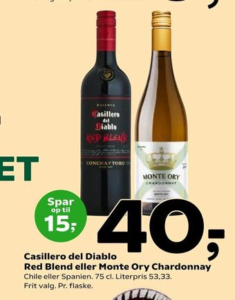 Casillero del Diablo Red Blend eller Monte Ory Chardonnay
