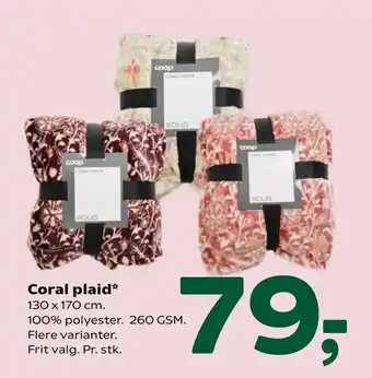 Coop 365 Coral plaid tilbud