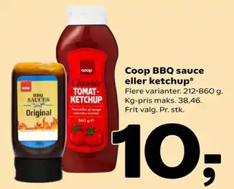 Coop 365 Coop BBQ sauce eller ketchup tilbud