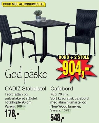 Harald Nyborg CADIZ stabelstol eller cafebord tilbud