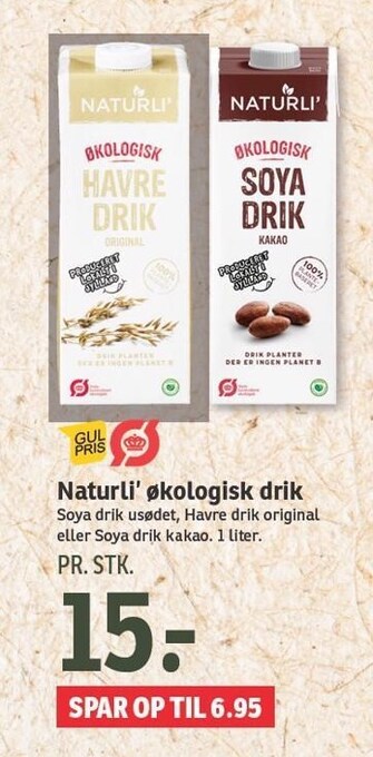 SPAR Naturli' økologisk drik tilbud