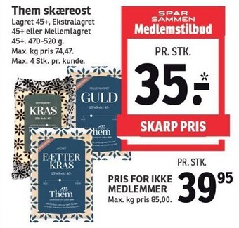 SPAR Them Skæreost tilbud