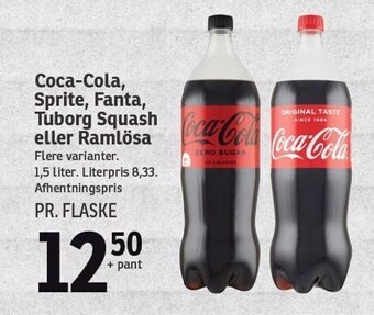 SPAR Coca-Cola, sprite, fanta, Tuborg squash el. ramlosa tilbud