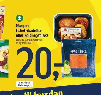 Føtex Skagen fiskefrikadeller el. koldrøget laks tilbud