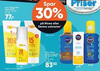 Bilka Nivea eller Derma solcreme tilbud