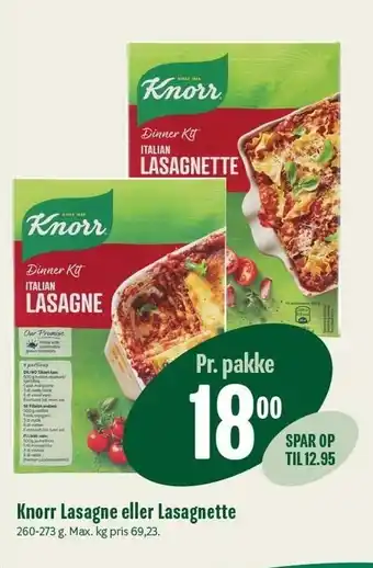 Min Købmand Knorr Lasagne eller Lasagnette tilbud