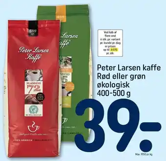REMA 1000 Peter Larsen kaffe rød el. grøn økologisk tilbud