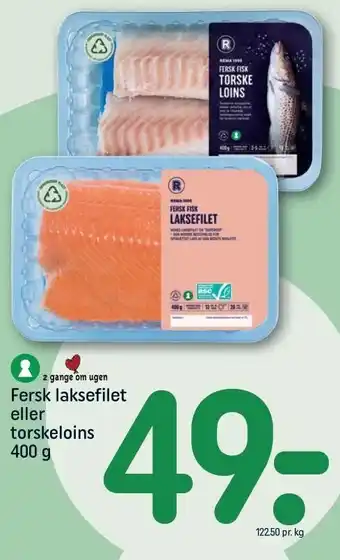 Fersk laksefilet el. torskeloins