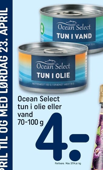 Ocean select tun i olie el. vand