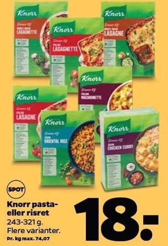 Netto Knorr pasta eller risretter tilbud