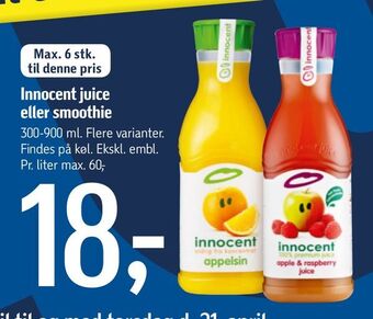 Føtex Innocent juice eller smoothie tilbud