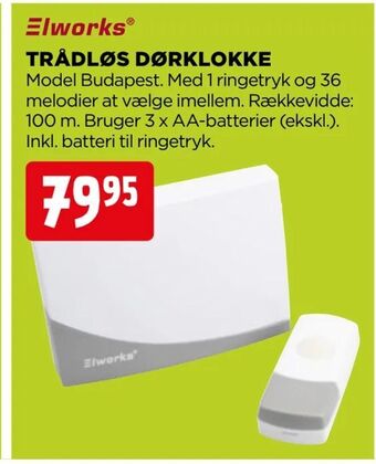 jem & fix Trådløs dørklokke tilbud