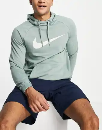 Asos Nike Training - Q5 Dri-FIT - Grøn hættetrøje med Swoosh-logo tilbud