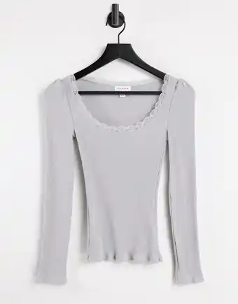 Topshop - Grå langærmet T-shirt med blonde