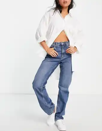Weekday - Voyage - Jeans med lige ben i dybblå vask