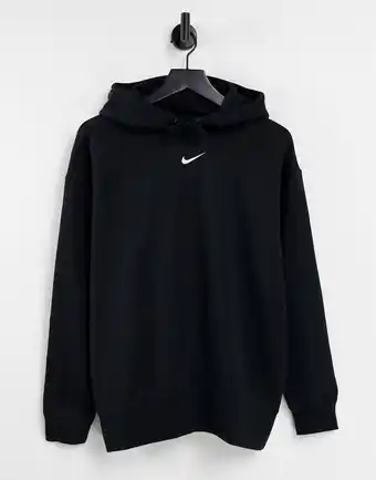 Asos Nike - Sort oversized hættetrøje med miniswoosh-logo-Grå tilbud